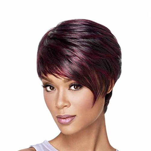Babysbreath Moda Bob Damas Pelucas sintéticas para Las Mujeres inclinadas Pelucas de Pelo Corto Frisette Vino Tinto Babysbreath Moda Bob Damas Pelucas sintéticas para Las Mujeres inclinadas Pelucas de Pelo Corto Frisette Vino Tinto
