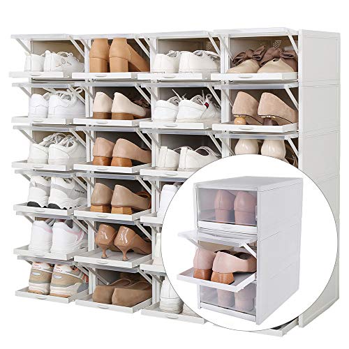Baffect Organizador de Cajas de Almacenamiento de Zapatos apilables, 3 Paquetes de Cajas de Zapatos de plástico Transparente Cajas de Zapatos extraíbles Almacenamiento Frontal (Gris) Baffect Organizador de Cajas de Almacenamiento de Zapatos apilables, 3 Paquetes de Cajas de Zapatos de plástico Transparente Cajas de Zapatos extraíbles Almacenamiento Frontal (Gris)