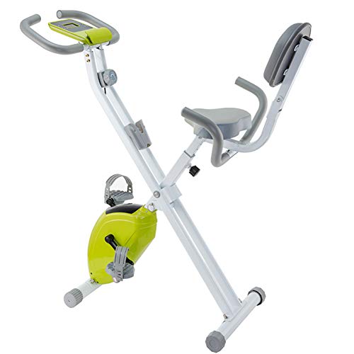 BAIAA Bicicleta Fitness Plegable Bicicleta de Ciclismo Indoor con Resistencia Ajustable con Monitor LCD y Soporte para Tableta Equipo de Ejercicios Aeróbicos para Bicicletas (Green)