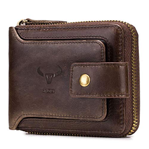 BAIGIO Billetera Hombre de Piel, Cartera RFID Hombre Cuero Autentico, Cartera Hombre con Cremallera & Ranuras para Tarjetas, Pequeño Monedero de Hombre Cartera de Bolsillo para Hombre (Marrón) BAIGIO Billetera Hombre de Piel, Cartera RFID Hombre Cuero Autentico, Cartera Hombre con Cremallera & Ranuras para Tarjetas, Pequeño Monedero de Hombre Cartera de Bolsillo para Hombre (Marrón)