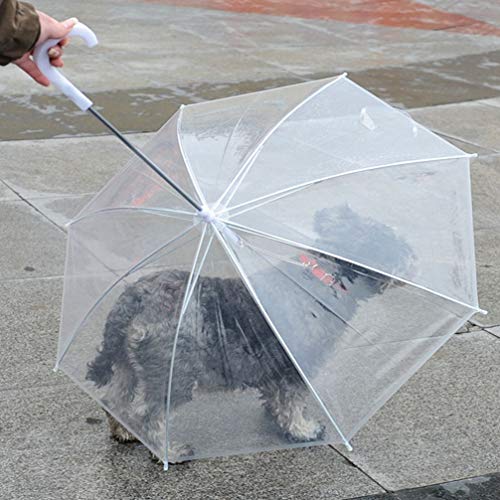 Balacoo Paraguas para Perros con Correa Impermeable Impermeable para Perros Pequeños (Blanco)