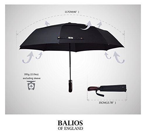Balios Paraguas Plegable Negro Balios Paraguas Plegable Negro