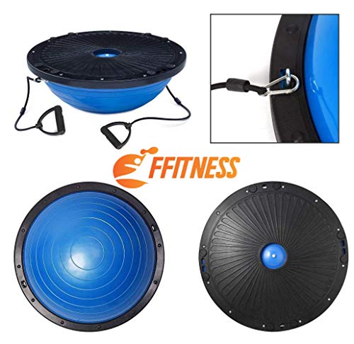 Balón de Entrenamiento con Gomas elásticas (diámetro de 60 cm) para Fitness, Yoga, Pilates, Entrenamiento, rehabilitación, de ABS y PVC antiestallido, Rosa