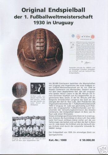 Balon Oficial Futbol del Mundial DE Uruguay 1930. Modelo T-Shape. Balon Oficial Futbol del Mundial DE Uruguay 1930. Modelo T-Shape.