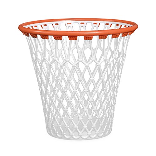 Balvi - Basket Papelera. con diseño Divertido de Canasta de Baloncesto. Color Blanco. Fabricado en plástico Muy Resistente.