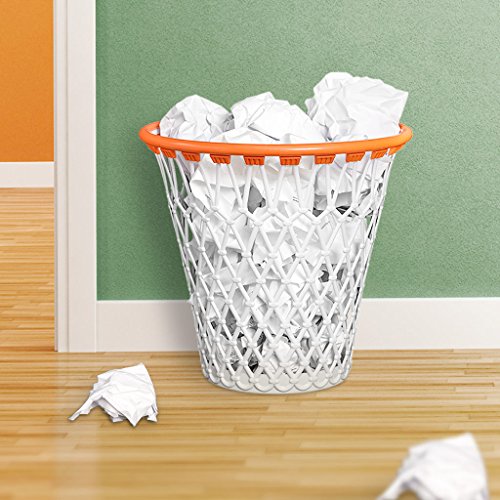 Balvi - Basket Papelera. con diseño Divertido de Canasta de Baloncesto. Color Blanco. Fabricado en plástico Muy Resistente. Balvi - Basket Papelera. con diseño Divertido de Canasta de Baloncesto. Color Blanco. Fabricado en plástico Muy Resistente.