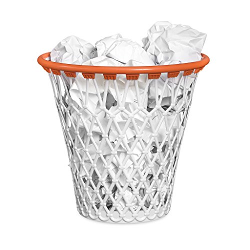 Balvi - Basket Papelera. con diseño Divertido de Canasta de Baloncesto. Color Blanco. Fabricado en plástico Muy Resistente. Balvi - Basket Papelera. con diseño Divertido de Canasta de Baloncesto. Color Blanco. Fabricado en plástico Muy Resistente.