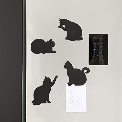 Balvi Posavasos Cat Color Negro Set de 4 En Forma de Gatos Incluyen imanes para poderlos Poner en la Puerta de la Nevera Silicona/plástico 0,5x18x12 cm Balvi Posavasos Cat Color Negro Set de 4 En Forma de Gatos Incluyen imanes para poderlos Poner en la Puerta de la Nevera Silicona/plástico 0,5x18x12 cm