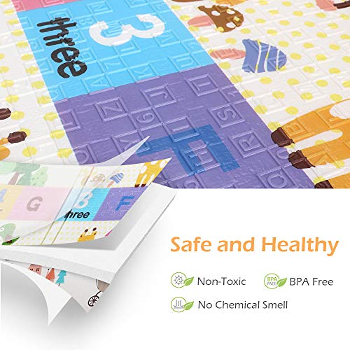 Bammax Alfombra de Juegos para Bebé Plegable, Colchoneta Infantil de Números y Dibujos Animados, Suelo Bebe de XPE, Alfombra de Doble Cara, Alfombra Impermeable, 197 x 177 cm,Grueso (1.5cm), No Tóxico Bammax Alfombra de Juegos para Bebé Plegable, Colchoneta Infantil de Números y Dibujos Animados, Suelo Bebe de XPE, Alfombra de Doble Cara, Alfombra Impermeable, 197 x 177 cm,Grueso (1.5cm), No Tóxico