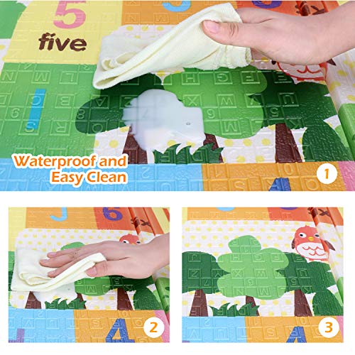 Bammax Alfombra de Juegos para Bebé Plegable, Colchoneta Infantil de Números y Dibujos Animados, Suelo Bebe de XPE, Alfombra de Doble Cara, Alfombra Impermeable, 197 x 177 cm,Grueso (1.5cm), No Tóxico Bammax Alfombra de Juegos para Bebé Plegable, Colchoneta Infantil de Números y Dibujos Animados, Suelo Bebe de XPE, Alfombra de Doble Cara, Alfombra Impermeable, 197 x 177 cm,Grueso (1.5cm), No Tóxico