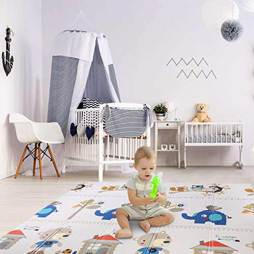 Bamny Alfombra de Juego para Niños de 200x180x1cm, Alfombra de Espuma XPE, Antideslizante, Plegable Portátil, Impermeable en ambos lados(Patrón de la Casa del Árbol) Bamny Alfombra de Juego para Niños de 200x180x1cm, Alfombra de Espuma XPE, Antideslizante, Plegable Portátil, Impermeable en ambos lados(Patrón de la Casa del Árbol)