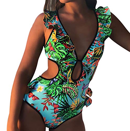 Bañadores Mujer Escote V Espalda Descubierta Volantes Natacion Trajes de Baño de Una Pieza Bikinis Trikini Bañador Moldeador Vientre Plano Push Up Surf Traje de Baños Mujeres Banadores de Señora L Bañadores Mujer Escote V Espalda Descubierta Volantes Natacion Trajes de Baño de Una Pieza Bikinis Trikini Bañador Moldeador Vientre Plano Push Up Surf Traje de Baños Mujeres Banadores de Señora L