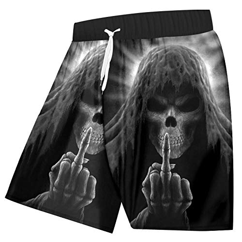 Bañadores Para Hombre Impresión 3D Pantalones Cortos Negros Con Estampado De Calavera De Terror Para Hombre Pantalones Cortos De Verano Hombre Bodybuilding Fitness Knee Boxers Pantalones-4Xl