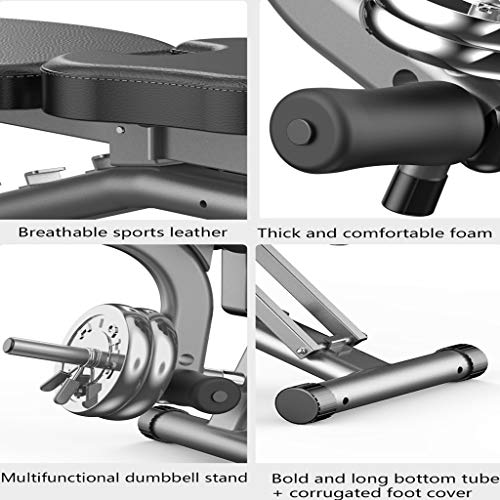 Banco con Mancuernas Multifuncional para el hogar, Tablero supino Plegable, Banco de Press de banca, Silla de Fitness de Calidad Comercial, Multifuncional Ocho en uno