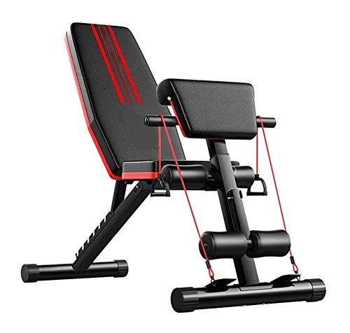 Banco de elevación de pesas planas Ajustable banco de pesas, abdominales auxiliar equipo de la aptitud, Hogar multifuncional plegable Bench press de banca for sillas de estiramiento de la aptitud de b