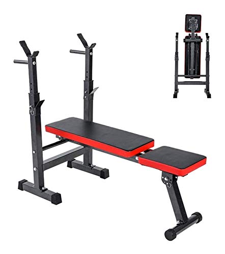 Banco de elevación de Pesas Planas Home Gym Equipment, Press de banca con Barra Cama multifunción Banco de Ejercicio, Abdominales Ajustable Plegable Bench Home Fitness Peso del Equipo