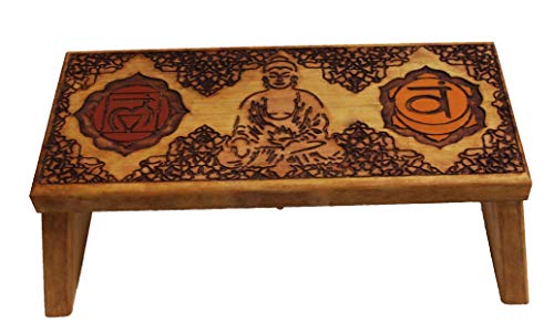 Banco de Meditacion Madera Patas Plegable Grabado Banco de Meditacion Madera Patas Plegable Grabado