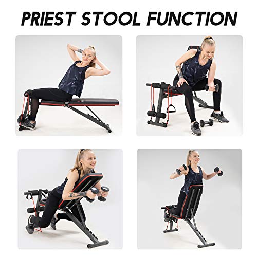 Banco de musculacion, banco abdominales, plegable, Equipo de fitness ajustable, para entrenamiento de cuerpo entero (S2) Banco de musculacion, banco abdominales, plegable, Equipo de fitness ajustable, para entrenamiento de cuerpo entero (S2)