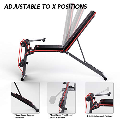 Banco de musculacion, banco abdominales, plegable, Equipo de fitness ajustable, para entrenamiento de cuerpo entero (S2) Banco de musculacion, banco abdominales, plegable, Equipo de fitness ajustable, para entrenamiento de cuerpo entero (S2)