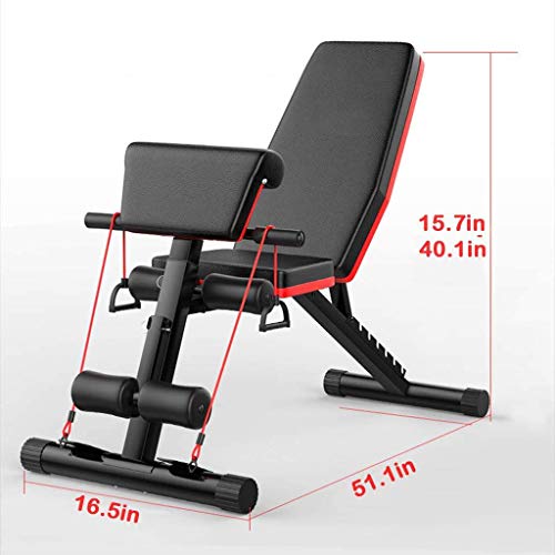 Banco de pesas BetterShopDay ajustable y plegable para gimnasio en casa. Banco romano ajustable para entrenamiento, sentadillas, abdominales, pesas y fitness. Color negro