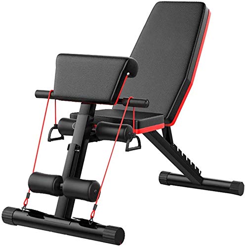 Banco de pesas BetterShopDay ajustable y plegable para gimnasio en casa. Banco romano ajustable para entrenamiento, sentadillas, abdominales, pesas y fitness. Color negro