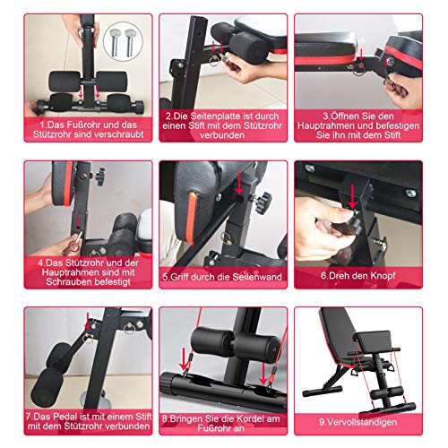 Banco de pesas plegable ejercicios entrenamiento Entrenador de espalda Estación de energía prensa Banco inclinado multifunción Antideslizante para de espalda abdominal Bancos de pesas de fuerza Banco de pesas plegable ejercicios entrenamiento Entrenador de espalda Estación de energía prensa Banco inclinado multifunción Antideslizante para de espalda abdominal Bancos de pesas de fuerza