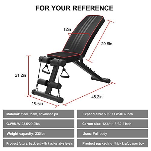 Banco de peso ajustable Bigzzia – 7 posiciones, capacidad de 300 libras, plegable plano/inclinado/declinación FID, perfecto para entrenamiento completo de cuerpo y gimnasio en casa Banco de peso ajustable Bigzzia – 7 posiciones, capacidad de 300 libras, plegable plano/inclinado/declinación FID, perfecto para entrenamiento completo de cuerpo y gimnasio en casa