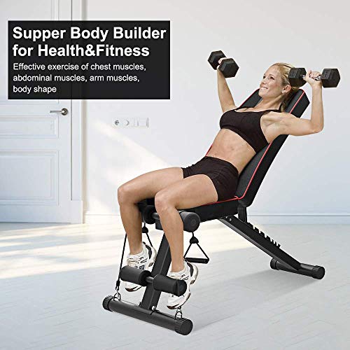Banco de peso ajustable Bigzzia – 7 posiciones, capacidad de 300 libras, plegable plano/inclinado/declinación FID, perfecto para entrenamiento completo de cuerpo y gimnasio en casa Banco de peso ajustable Bigzzia – 7 posiciones, capacidad de 300 libras, plegable plano/inclinado/declinación FID, perfecto para entrenamiento completo de cuerpo y gimnasio en casa