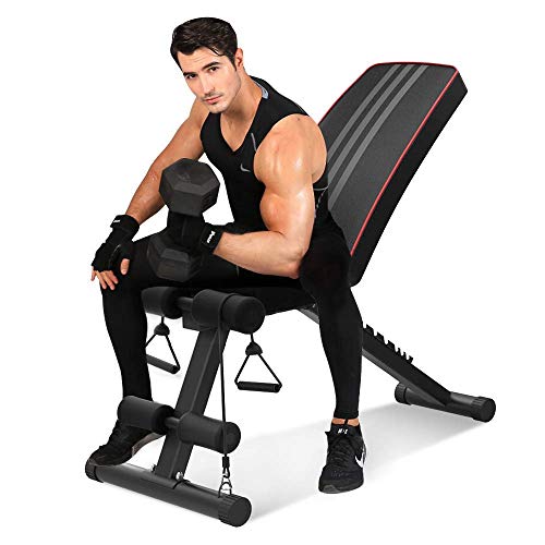 Banco de peso ajustable Bigzzia – 7 posiciones, capacidad de 300 libras, plegable plano/inclinado/declinación FID, perfecto para entrenamiento completo de cuerpo y gimnasio en casa Banco de peso ajustable Bigzzia – 7 posiciones, capacidad de 300 libras, plegable plano/inclinado/declinación FID, perfecto para entrenamiento completo de cuerpo y gimnasio en casa