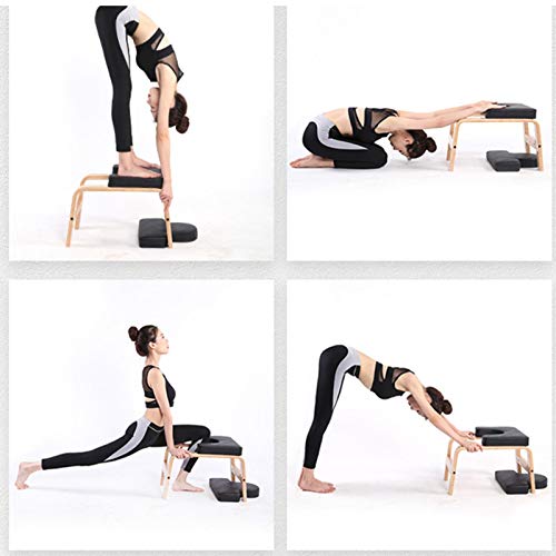 Banco de Reposacabezas de Yoga | Silla con Soporte de Inversión de Yoga | Almohadillas de Madera y PU / Tela | Taburete de Entrenamiento de Gimnasio para la Familia, el Gimnasio, Alivia la Fatiga Banco de Reposacabezas de Yoga | Silla con Soporte de Inversión de Yoga | Almohadillas de Madera y PU / Tela | Taburete de Entrenamiento de Gimnasio para la Familia, el Gimnasio, Alivia la Fatiga