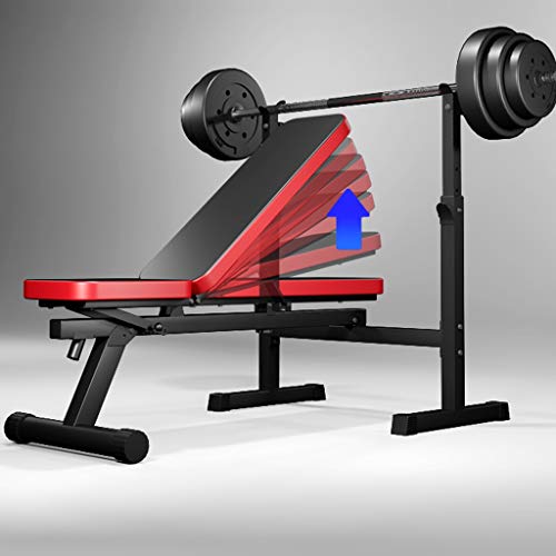 Bancos Ajustables Cama De Levantamiento De Pesas Multifuncional, Taburete Plegable De Press De Banca, Soporte De Press De Banca Multifuncional, Juego De Barra para El Hogar, Equipo De Gimnasio