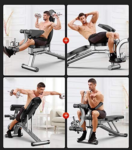 Bancos ajustables Taburete con Mancuernas Tablero de Abdominales Plegable Press de banca Silla de Ejercicios Bird Fitness Equipo de Ejercicios Abdominales multifuncionales