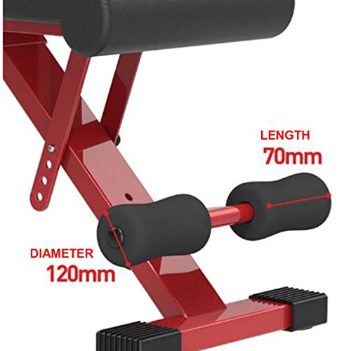 Bancos Banco de Pesas Plegable Plegable Pesa de Gimnasia Aparador Silla de Ejercicios para el hogar Carga de 100 kg Equipo de Gimnasio (Color : Red, Size : 32 * 42 * 106cm)