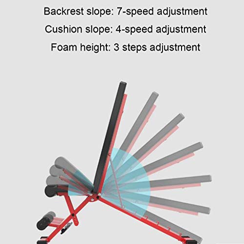 Bancos Banco de Pesas Plegable Plegable Pesa de Gimnasia Aparador Silla de Ejercicios para el hogar Carga de 100 kg Equipo de Gimnasio (Color : Red, Size : 32 * 42 * 106cm) Bancos Banco de Pesas Plegable Plegable Pesa de Gimnasia Aparador Silla de Ejercicios para el hogar Carga de 100 kg Equipo de Gimnasio (Color : Red, Size : 32 * 42 * 106cm)
