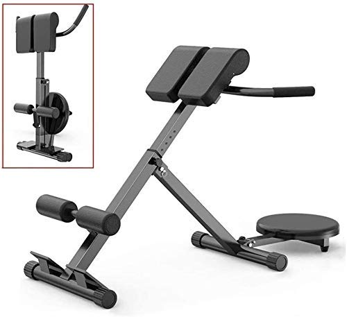 Bancos de pesas ajustables 90 ° Silla romana plegable de hiperextensión con espalda plana para abdominales / extensión de espalda / estación de inmersión Gimnasio en casa de múltiples ejercicios, sop