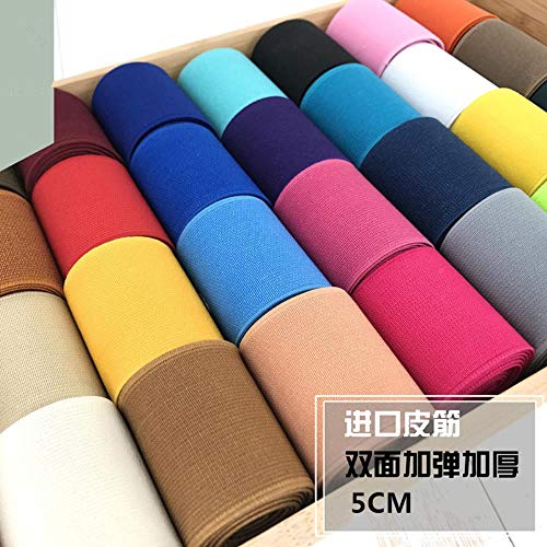 Banda de goma importada de alta calidad de 5 cm, banda elástica de color, accesorios de costura de ropa de cinta elástica de doble cara y gruesa, 7 rojos Banda de goma importada de alta calidad de 5 cm, banda elástica de color, accesorios de costura de ropa de cinta elástica de doble cara y gruesa, 7 rojos