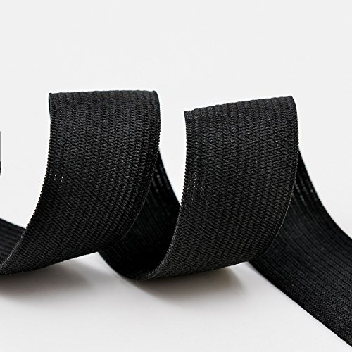 Banda elástica negro para la ropa personalizada y Artesanía DIY Hogar 10 metros, 2.5 cm en ancho