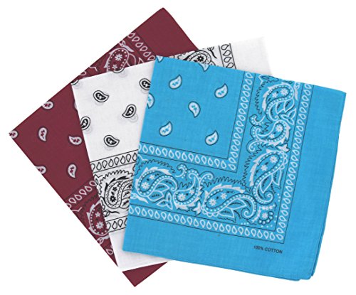 Bandanas paisley para hombre y mujer, bufanda por la cabeza unisex venden por 3 Bandanas paisley para hombre y mujer, bufanda por la cabeza unisex venden por 3