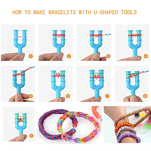 Bandas de Goma Loom Bandas Conjunto, Kit de Pulseras con Bandas de Telar Pulsera Collar Herramienta de Tejer 6800PCS Bandas de Goma Loom Bandas Conjunto, Kit de Pulseras con Bandas de Telar Pulsera Collar Herramienta de Tejer 6800PCS