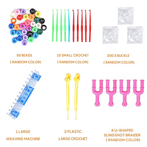 Bandas de Goma Loom Bandas Conjunto, Kit de Pulseras con Bandas de Telar Pulsera Collar Herramienta de Tejer 6800PCS