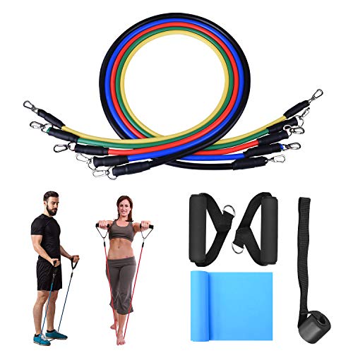 Bandas de Resistencia, Bandas Elásticas Fitness Professional Gym Tube Bandas de Goma para Ejercicios 5 Colores BC007 (Bandas de Resistencia)