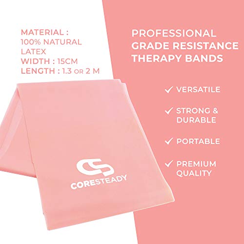 Bandas de Resistencia Terapéuticas Coresteady | Bandas de Fitness de calidad superior para Pilates, Yoga, entrenamiento de fuerza | Fisioterapia y rehabilitación |Para hombres y mujeres |Guía incluida Bandas de Resistencia Terapéuticas Coresteady | Bandas de Fitness de calidad superior para Pilates, Yoga, entrenamiento de fuerza | Fisioterapia y rehabilitación |Para hombres y mujeres |Guía incluida