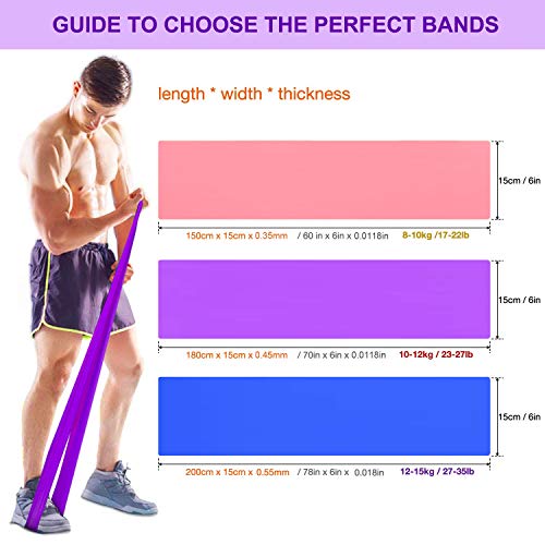 Bandas Elasticas Fitness 3 Piezas Resistencia Bandas de Ejercicios para Yoga, Pilates, Crossfit, Estiramientos, Fisioterapia, Entrenamiento de fuerza, Mujer y Hombre Bandas Elasticas Fitness 3 Piezas Resistencia Bandas de Ejercicios para Yoga, Pilates, Crossfit, Estiramientos, Fisioterapia, Entrenamiento de fuerza, Mujer y Hombre