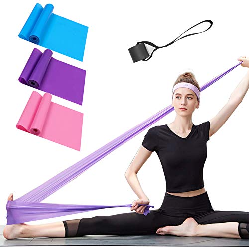 Bandas Elasticas Fitness 3 Piezas Resistencia Bandas de Ejercicios para Yoga, Pilates, Crossfit, Estiramientos, Fisioterapia, Entrenamiento de fuerza, Mujer y Hombre