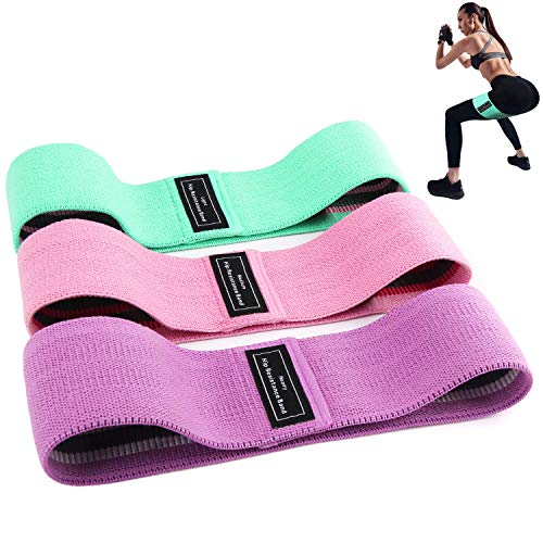 Bandas Elasticas Gluteos, Juego de 3 Bandas Elásticas Musculacion para fitness con 3 niveles, Resistencia Antideslizante para Piernas y Glúteos, pilates,yoga,Fuerza,Fisioterapia,Estiramientos