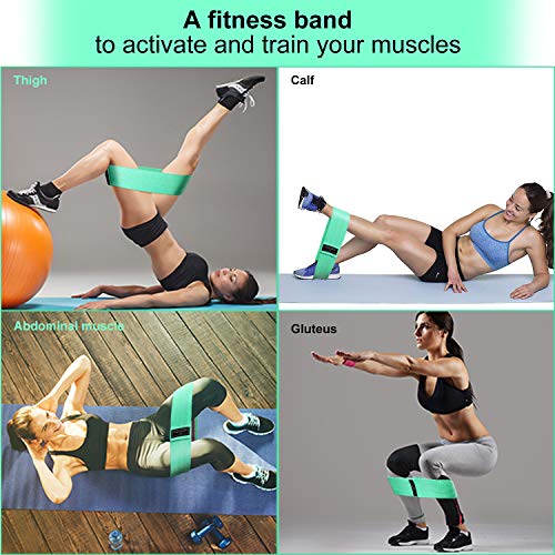 Bandas Elasticas Gluteos, Juego de 3 Bandas Elásticas Musculacion para fitness con 3 niveles, Resistencia Antideslizante para Piernas y Glúteos, pilates,yoga,Fuerza,Fisioterapia,Estiramientos