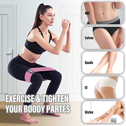 Bandas Elasticas Gluteos Musculacion, Antideslizante Tela Bandas de Resistencia para Mujeres, Hombres, (Set de 3) Cintas Elasticas Fitness para Piernas/Glúteos/Muslo, Pilates, Yoga y Musculación