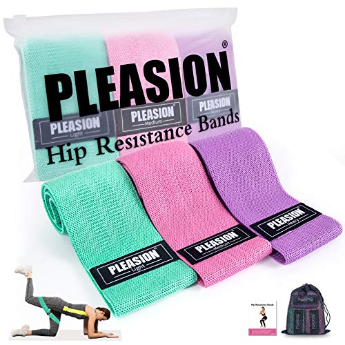 Bandas Elasticas Gluteos Musculacion, Antideslizante Tela Bandas de Resistencia para Mujeres, Hombres, (Set de 3) Cintas Elasticas Fitness para Piernas/Glúteos/Muslo, Pilates, Yoga y Musculación