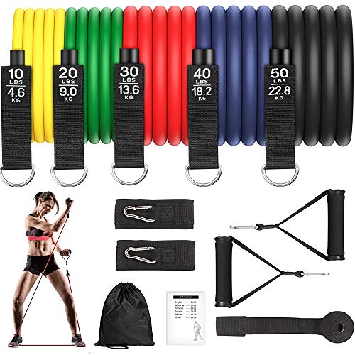 Bandas Elasticas Musculacion 150lbs Gomas Elasticas Fitness 100% Látex Natura con 5 Diferentes Niveles Antideslizante Y Duradero Adecuado Mujer Hombre Piernas Glúteos Brazo Ejercicios