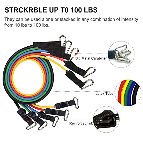 Bandas Elasticas Musculacion, Bandas de Resistencia con Cinco Tubo de Látex 100LBS,Bandas Elástica Fitness para Entrenamiento de Resistencia Yoga, Crossfit, Pilates Fuerza, Movilidad Bandas Elasticas Musculacion, Bandas de Resistencia con Cinco Tubo de Látex 100LBS,Bandas Elástica Fitness para Entrenamiento de Resistencia Yoga, Crossfit, Pilates Fuerza, Movilidad